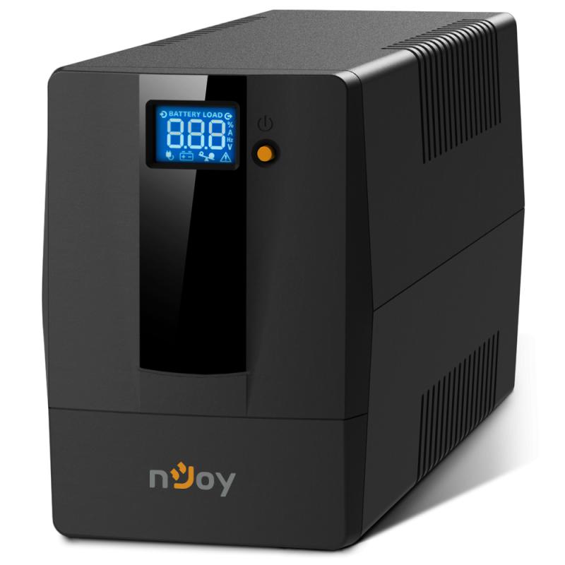 UPS NJOY, "HORUS P 600", Line Int. cu management, mini tower, 600VA/360W, AVR, Schuko x 2, 1 x baterie GP07122L, display LCD, back-up 1 - 10 min., "PWUP-LI060H1-AZ01B"