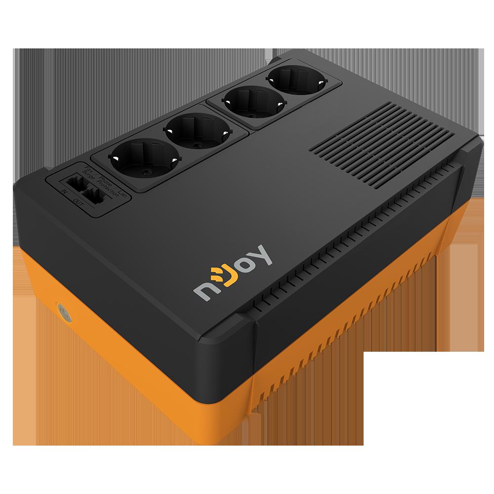 UPS NJOY, "SOTER 600", Line Int. cu management, brick, 600VA/360W, AVR, Schuko x 4, 1 x baterie GP05122F, back-up 1 - 10 min., "PWUP-LI060SR-AZ01B"
