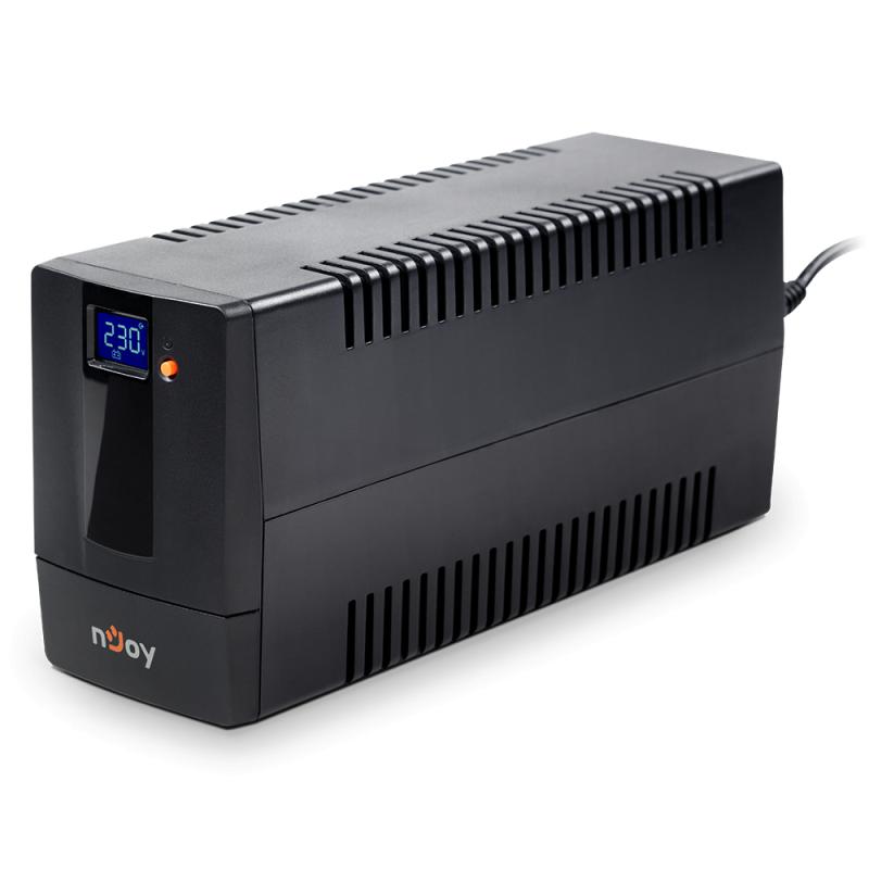 UPS Njoy "HORUS", Line int., mini Tower, AVR, Schuko x 2, display LCD, back-up 1 - 10 min. "PWUP-LI080H1-AZ01B"