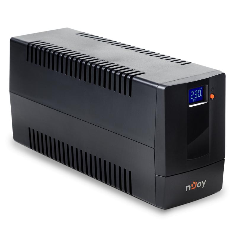 UPS Njoy "HORUS", Line int., mini Tower, AVR, Schuko x 2, display LCD, back-up 1 - 10 min. "PWUP-LI080H1-AZ01B"