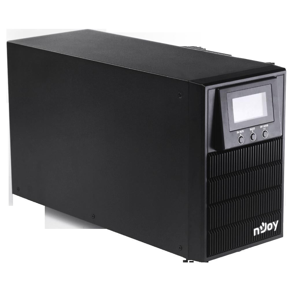 UPS NJOY, "ATEN PRO 1000", Online cu sinusoida pura, tower, 1000VA/900W, AVR, Schuko x 3, 2 x baterie 12V/9Ah, display LCD, back-up 1 - 10 min., "PWUP-OL100AP-AZ01B"