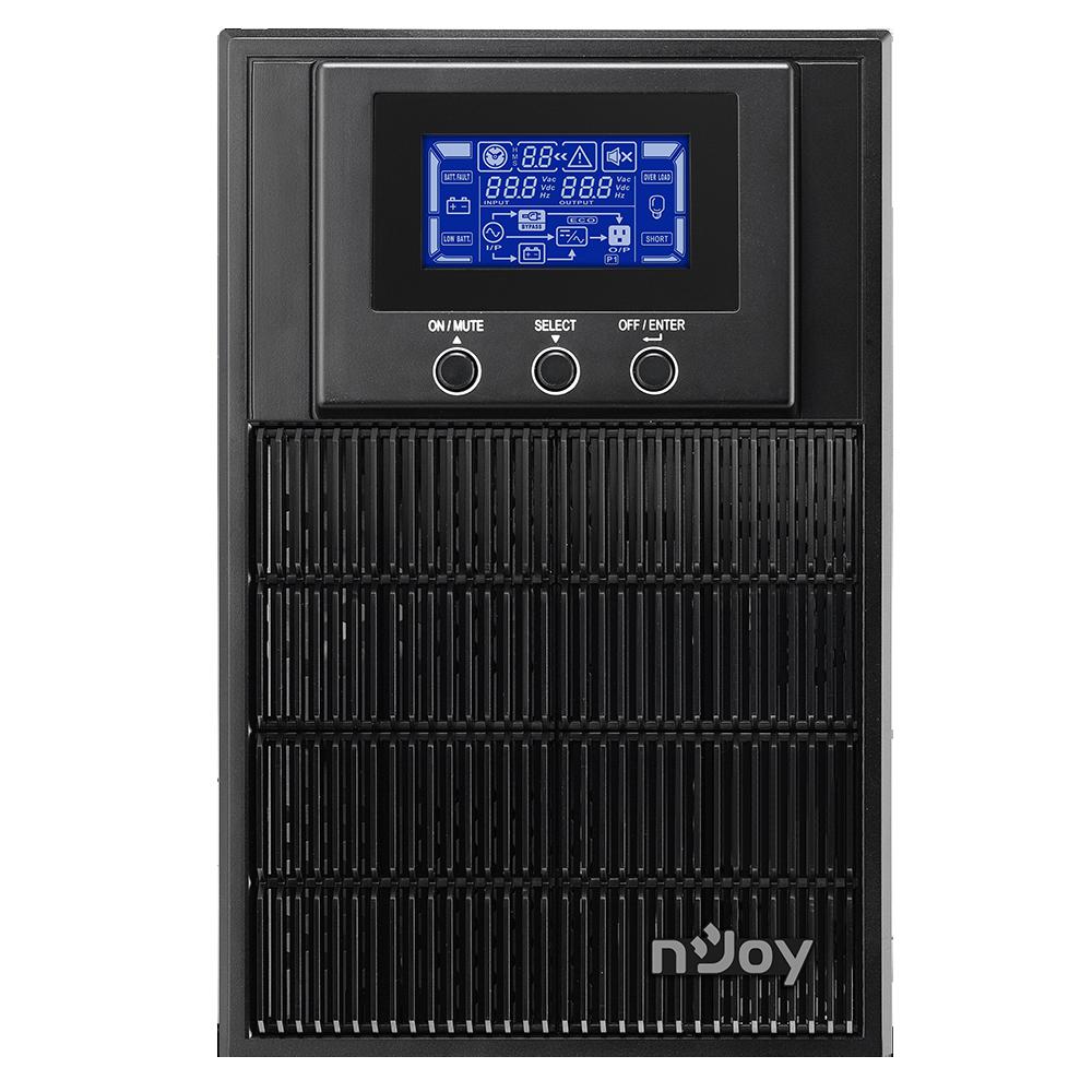 UPS NJOY, "ATEN PRO 1000", Online cu sinusoida pura, tower, 1000VA/900W, AVR, Schuko x 3, 2 x baterie 12V/9Ah, display LCD, back-up 1 - 10 min., "PWUP-OL100AP-AZ01B"
