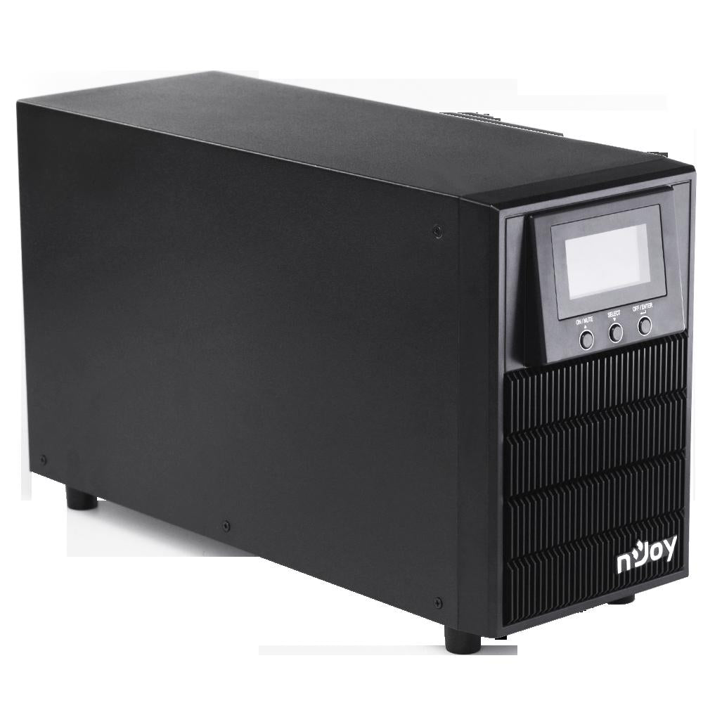UPS NJOY, "ATEN PRO 2000", Online cu sinusoida pura, tower, 2000VA/1800W, AVR, Schuko x 3, 4 x baterie 12V/9Ah, display LCD, back-up 1 - 10 min., "PWUP-OL200AP-AZ01B"