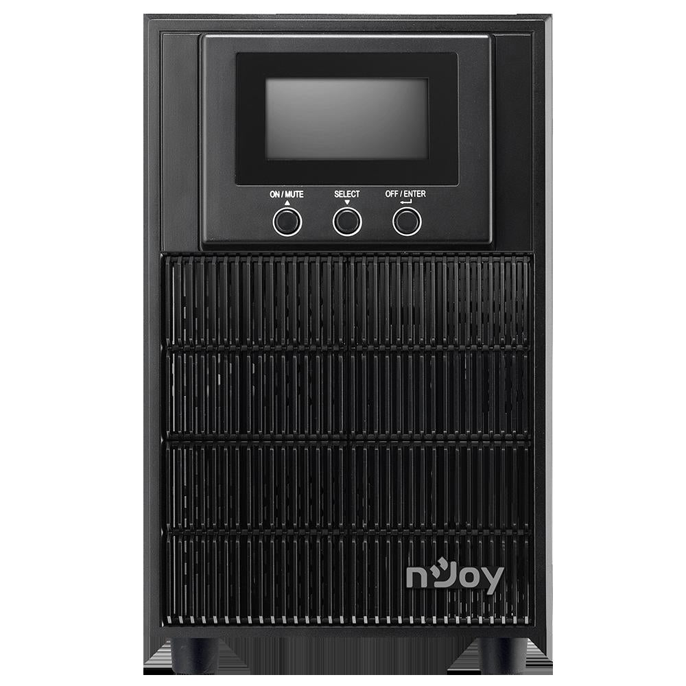 UPS NJOY, "ATEN PRO 2000", Online cu sinusoida pura, tower, 2000VA/1800W, AVR, Schuko x 3, 4 x baterie 12V/9Ah, display LCD, back-up 1 - 10 min., "PWUP-OL200AP-AZ01B"
