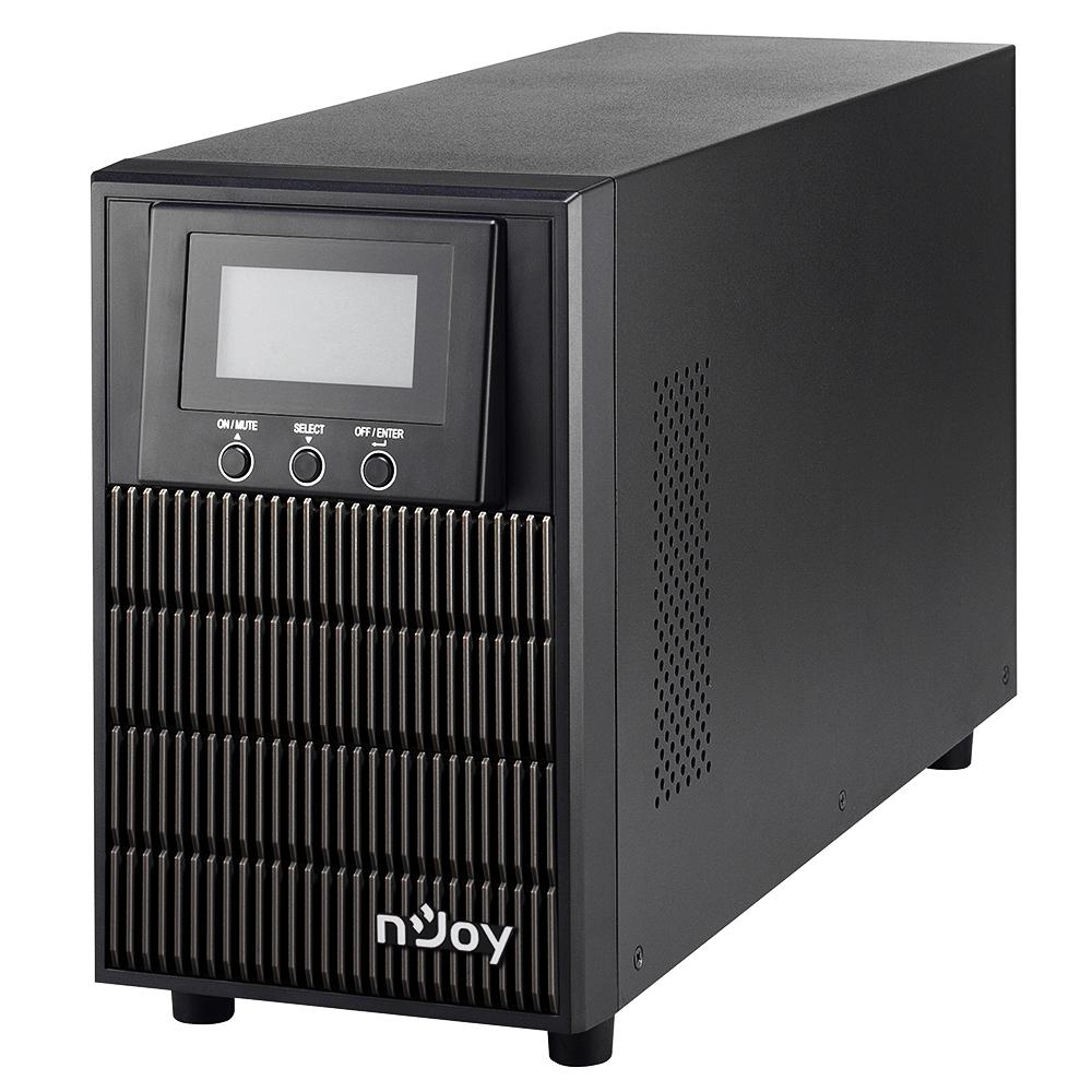 UPS NJOY, "ATEN PRO 2000", Online cu sinusoida pura, tower, 2000VA/1800W, AVR, Schuko x 3, 4 x baterie 12V/9Ah, display LCD, back-up 1 - 10 min., "PWUP-OL200AP-AZ01B"