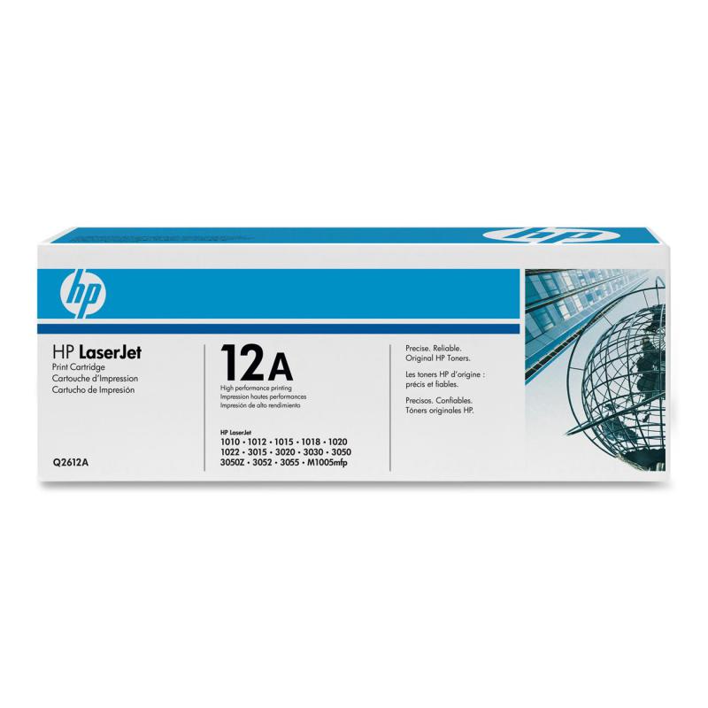 Toner Original HP Black, nr.12A, pentru LaserJet 1010|1012|1015|1018|1020|1022|3015|3020|3030|3050|3052|3055|M1005|M1319F, 2K, , "Q2612A"