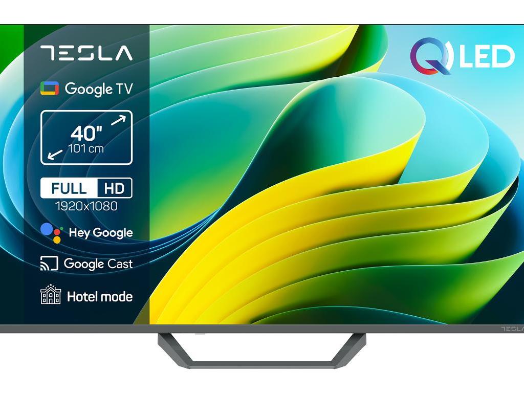 Tesla Google TV QLED Q43E665GFS, 109 cm, FHD, gri320 cd/m, CI+, HDR, VESA 200x100mm 
