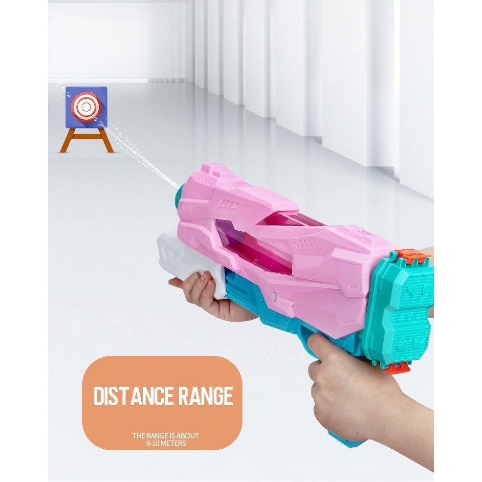 Pistol cu Apa pentru Copii, Rezervor, Pentru Piscina/Plaja, 6ani+, 5 duze, Quick Fill, Roz, 800ML
