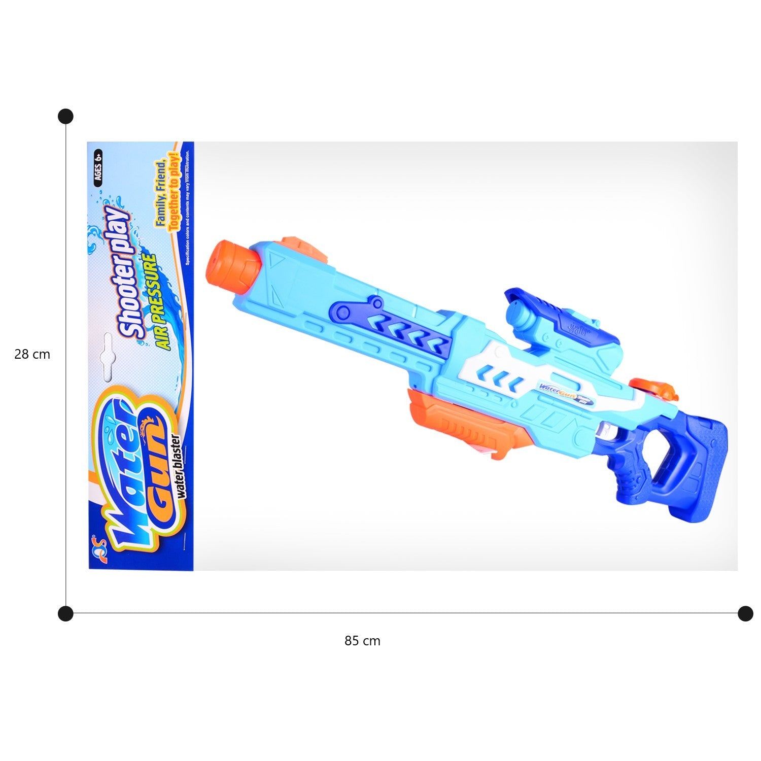 Pistol cu Apa pentru Copii, Rezervor, Pentru Piscina/Plaja, 6ani+, Albastru, 1200ML