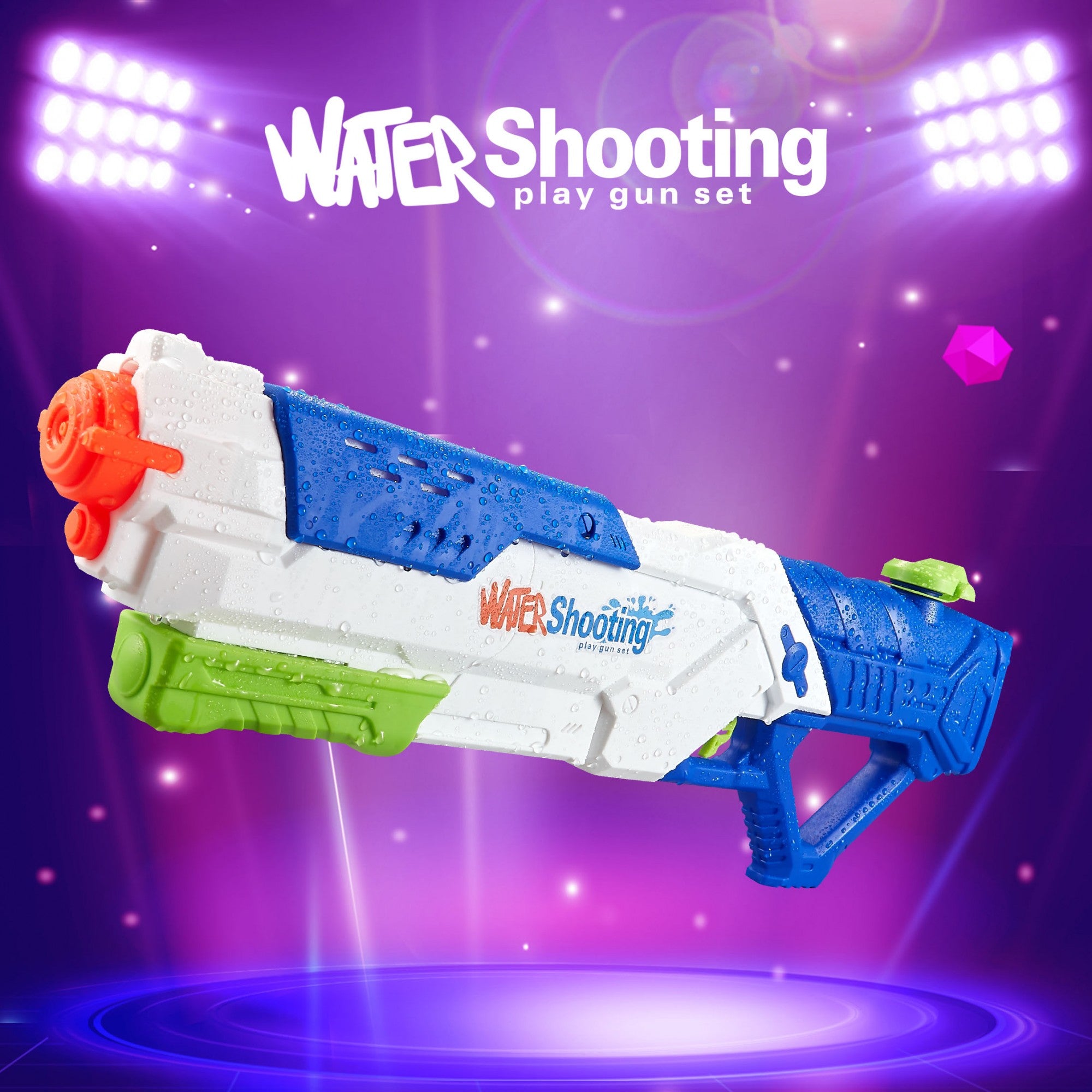 Pistol cu Apa pentru Copii, Rezervor, Pentru Piscina/Plaja, 6ani+, Multicolor, 1200ML