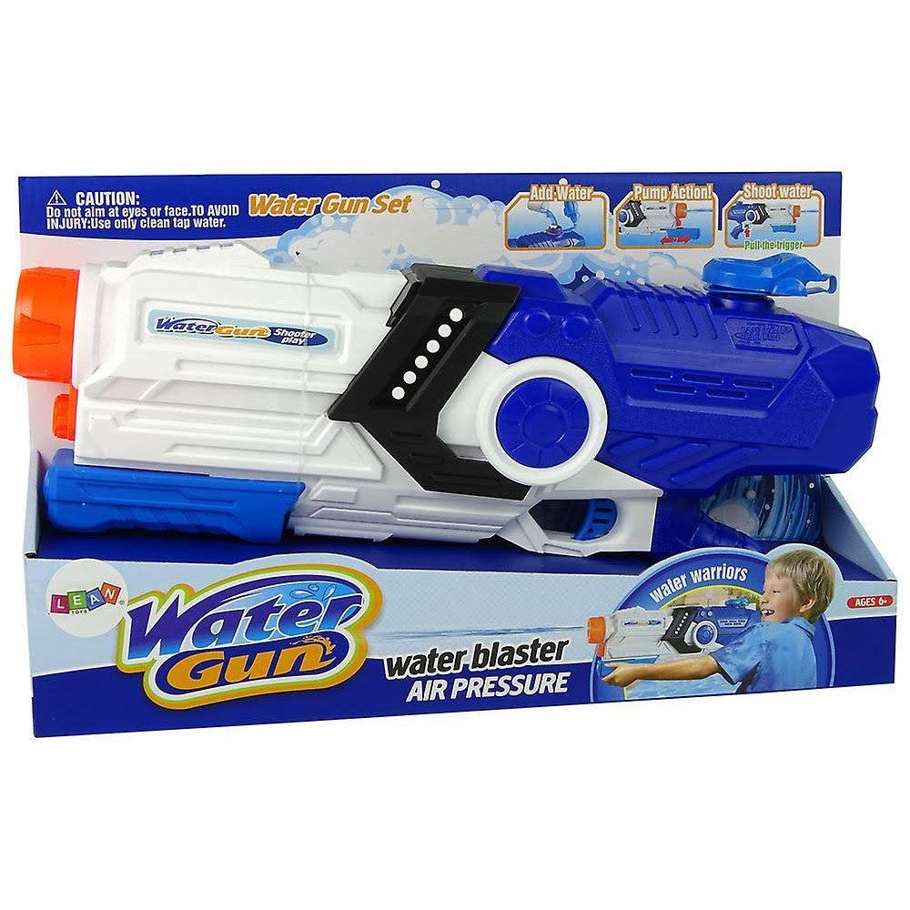 Pistol cu Apa pentru Copii, Rezervor, Pentru Piscina/Plaja, 6ani+, Albastru/Multicolor, 2000ML