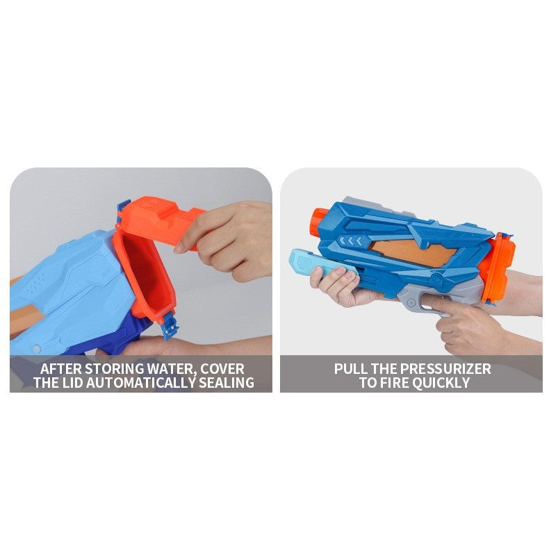 Pistol cu Apa pentru Copii, Rezervor, Pentru Piscina/Plaja, 6ani+, Quick Fill, Albastru, 600ML