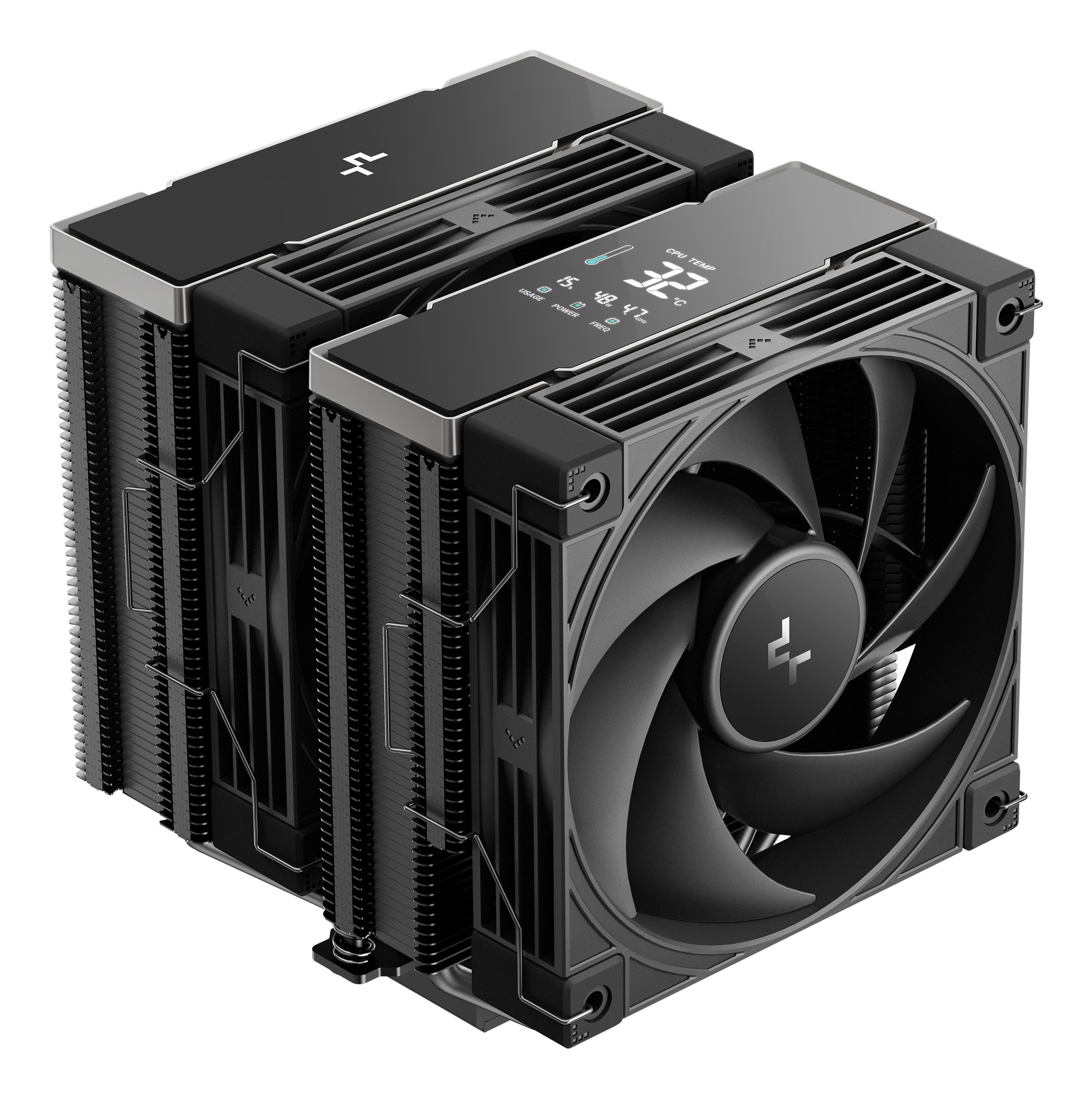 COOLER DeepCool "AK620 G2 DIGITAL NYX" skt. Intel si AMD, racire cu aer, vent. 2 x 120mm, 2000 rpm, 6 heatpipes, inaltime 159mm, top cover digital, negru,"R-AK620G2-BKNNMN-GJD-1"