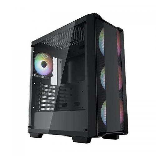 CARCASA DeepCool "CC560 ARGB V2", Middle Tower, ATX, fara sursa, 4xfan, USB 3.2 gen 1 x 1, USB 2.0 x 2, audio, PSU shroud, 7 sloturi expansiune,ARGB, negru "R-CC560-BKTAA4-G-2"