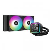 COOLER DeepCool "LP240", skt. Intel si AMD, racire cu lichid, 2 x 120mm, 600 - 2400 RPM, iluminare RGB adresabil, afisaj digital, negru "R-LP240-BKMSNC-G-1"
