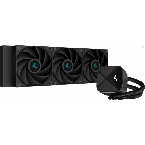 COOLER DeepCool "LS720S Zero Dark",lichid, skt. Intel LGA1700/1200/115x,AMD AM5/AM4,radiator aluminiu,3100 rpm,3x120mm,500-2500 rpm,4-pin PWM, LED alb, negru "R-LS720-BKNNMM-G-1"