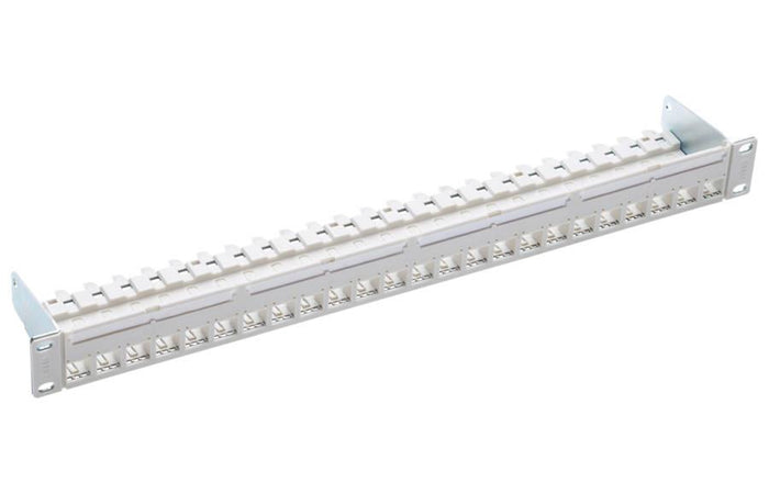 19" 1U PC Patch Panel 24-Port/s, Cat. 6A, gray, empty "R813485"