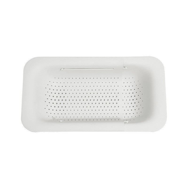 Cos de Scurgere pentru Chiuveta de Bucatarie, Plastic, Telescopic, 36x20x5 cm, Alb