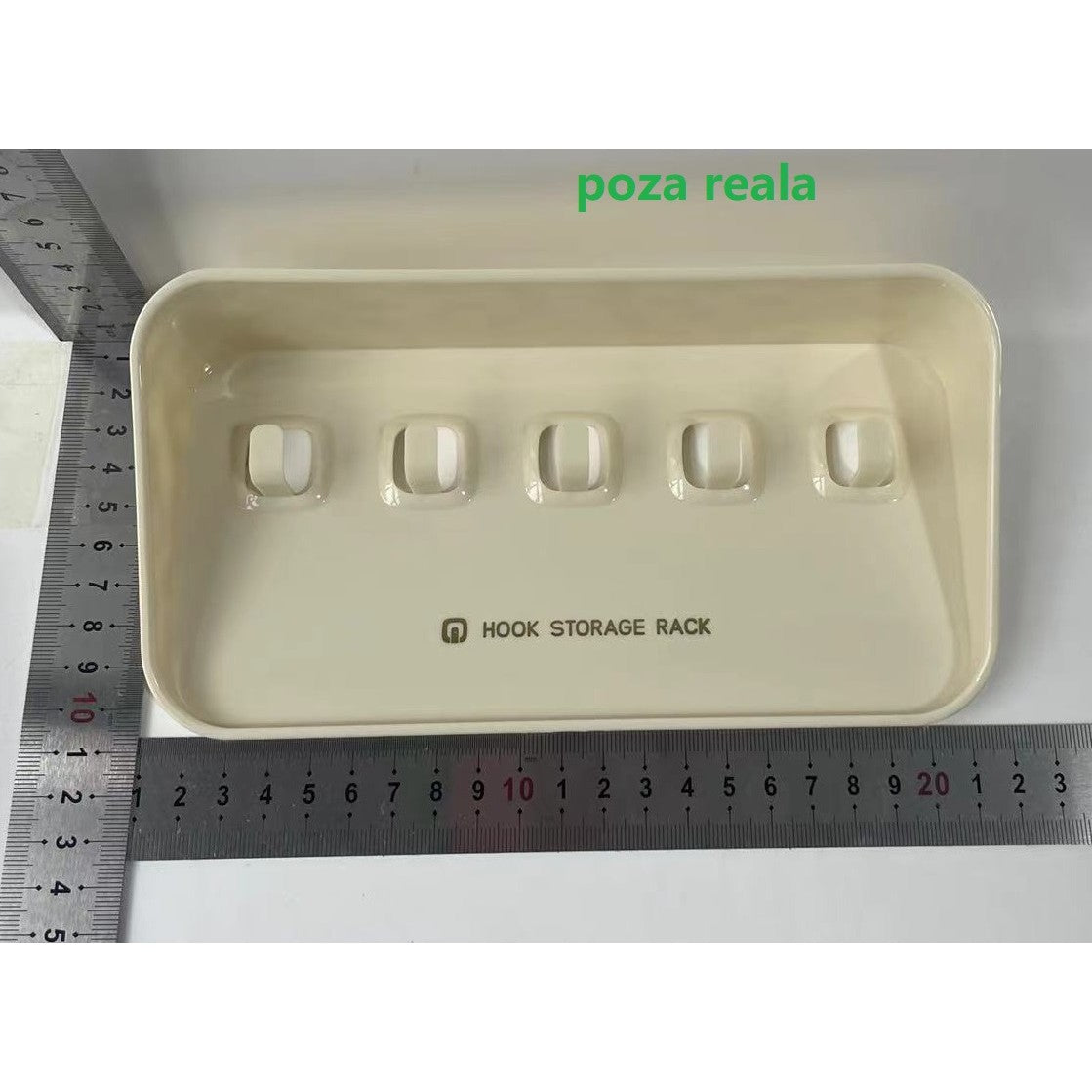 Raft de Depozitare cu Carlig, Pentru Chei, Bijuterii, 20.3 x 4.6 x 10.3 cm, Alb