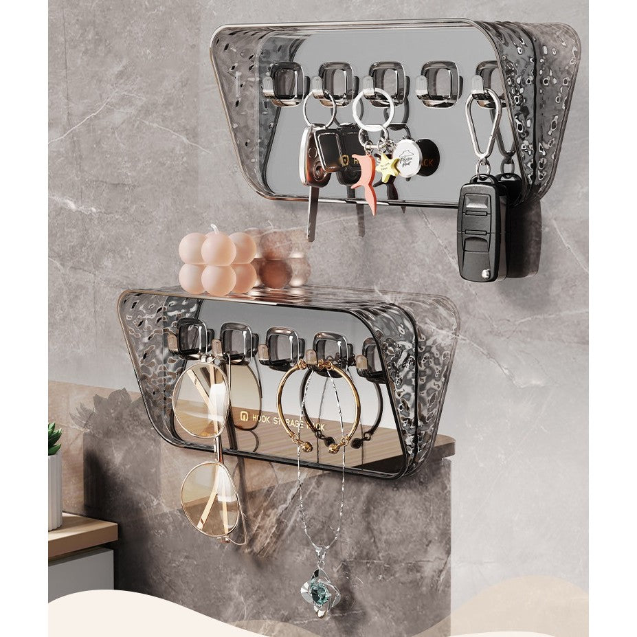 Raft de Depozitare cu Carlig, Pentru Chei, Bijuterii, 20.3 x 4.6 x 10.3 cm, Gri