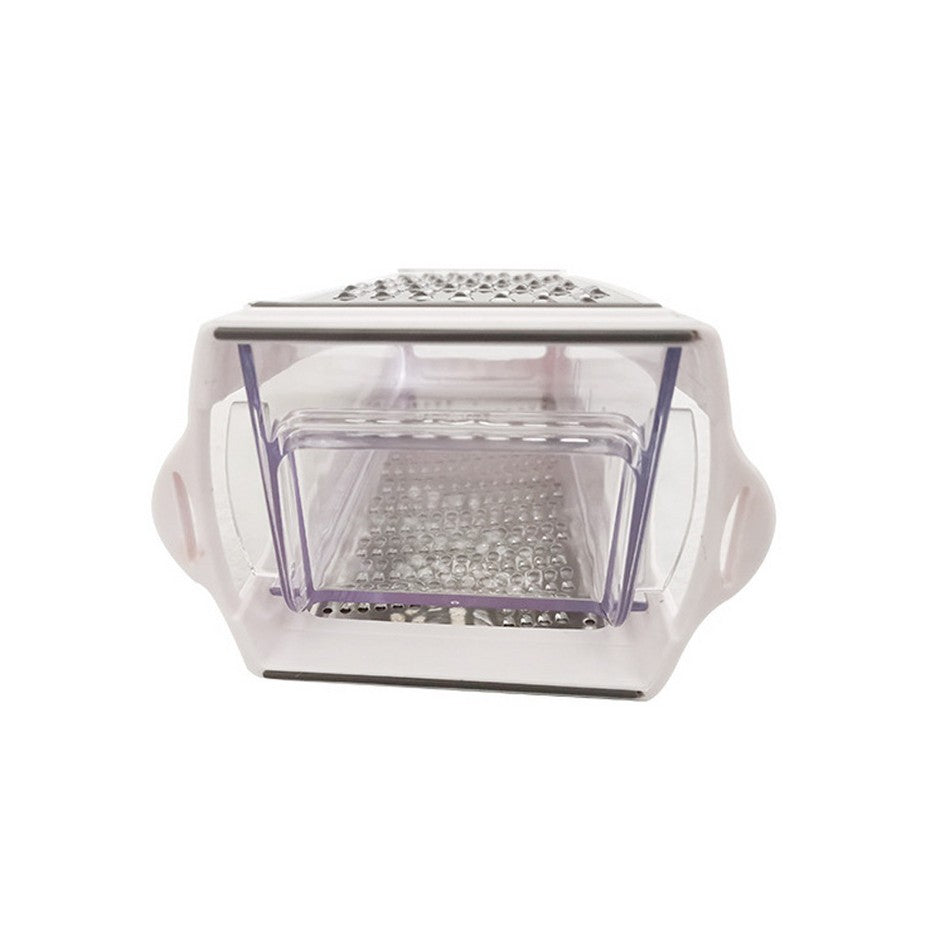 Razatoare de bucatarie cu cutie colectoare doua tipuri de lame, carcasa inox si ABS, design practic, alb