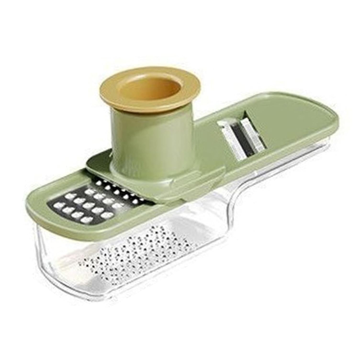 Razatoare Manuala, cu Recipient de Stocare, pentru Legume, din Plastic si Otel Inoxidabil, Multifunctionala, Verde