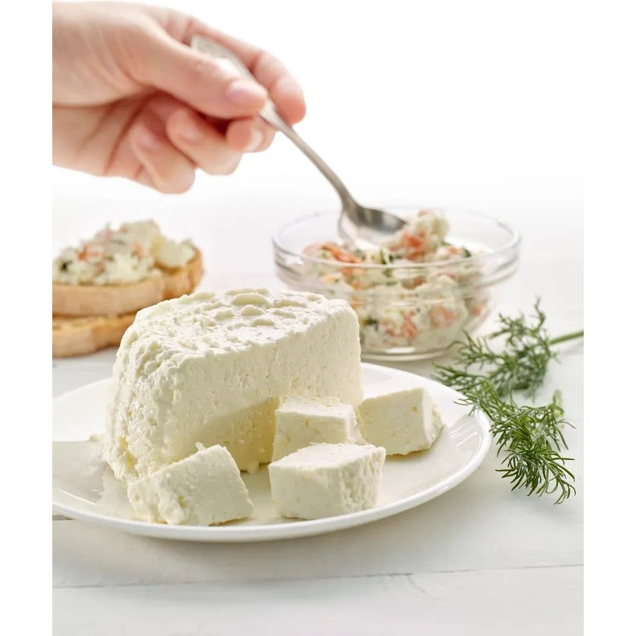 Recipient pentru Preparat Branza, Capac de Silicon, Cheese Maker din Plastic, Strecuratoare, 17x14.5x12.8 cm, Verde