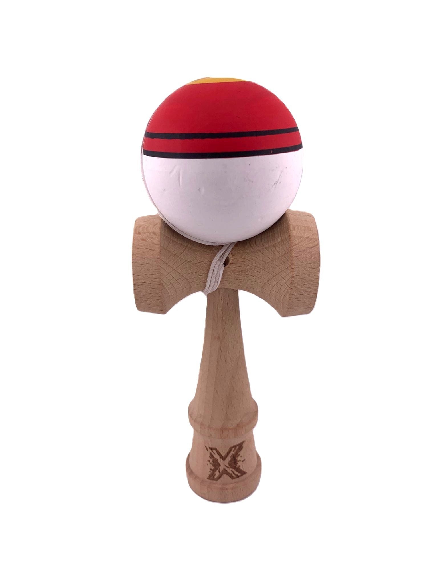 RESIGILAT - Kendama X Originala, Profesionala, Big Cups V2, Model Rege Super Sticky Legendary Cupe Mari, Rulment Metalic cu Ata 55 cm, Maner Maro