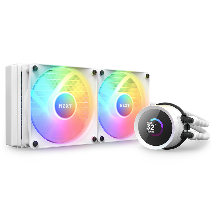 Cooler NZXT "Kraken 240 RGB", skt universal, racire cu lichid, ventilator 120 mm x 2, 1800 rpm, iluminat RGB, "RL-KR240-W1" –