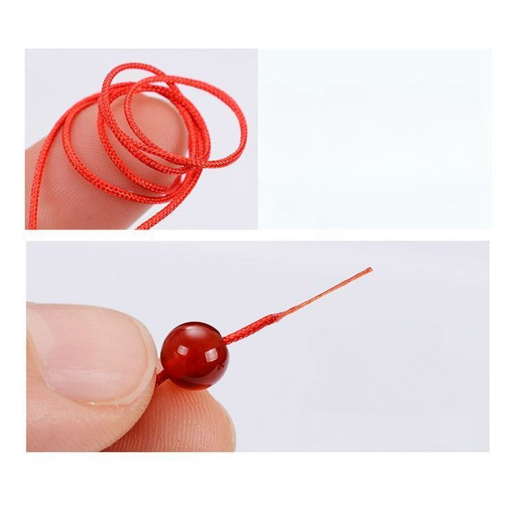 Rola ata pentru bratari martisor, Shamballa, grosime 0,7 mm, nylon, rola de 100 m, Rosu
