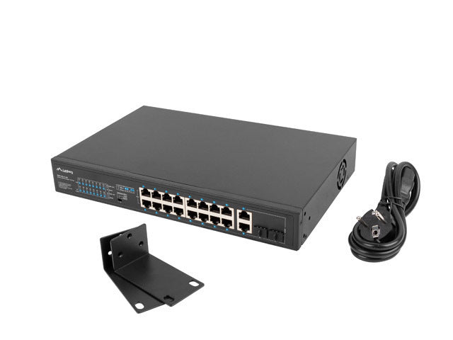 Switch Lanberg Gigabit Ethernet, 250W "RSFE-16P-2C-250"