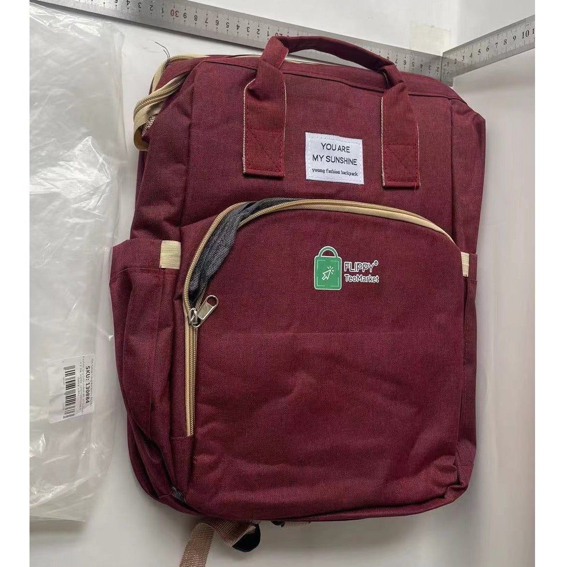 Rucsac Multifunctional pentru Mamici, cu Patut Pliabil si Baza de Schimbat, Rezistent la Apa, Capacitate Mare, Usor, Compartimente Multiple