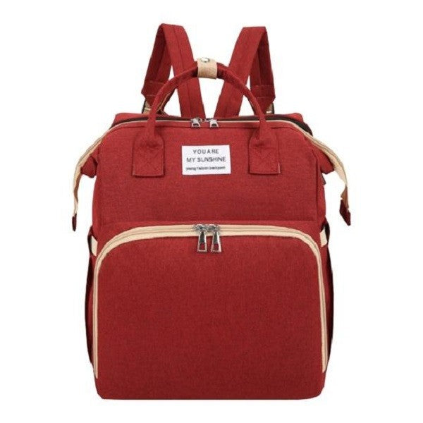 Rucsac Multifunctional pentru Mamici, cu Patut Pliabil si Baza de Schimbat, Rezistent la Apa, Capacitate Mare, Usor, Compartimente Multiple
