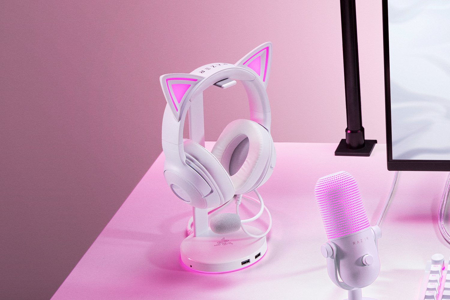 Casti Razer Kraken Kitty V2, alb "RZ04-04730600-R3M1"