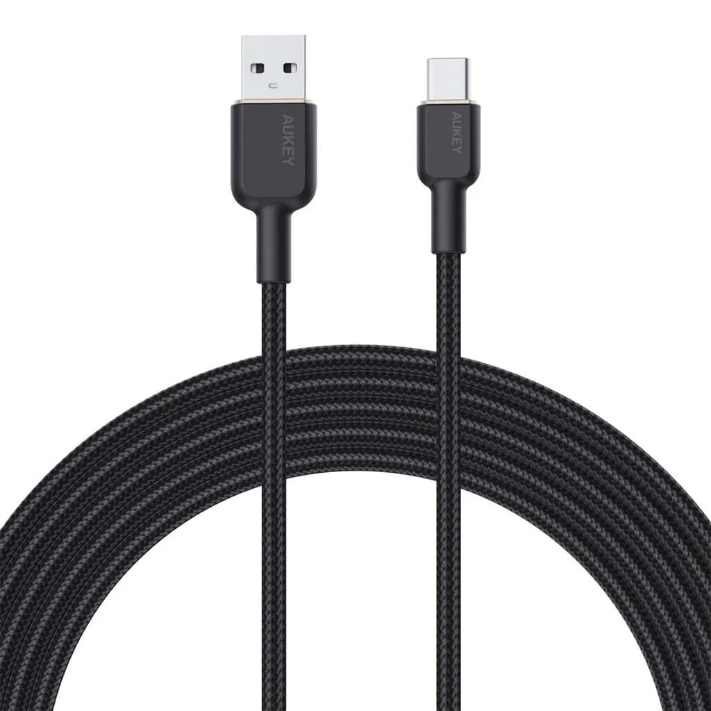 Cablu alimentare si date Aukey, USB Type-A (T) la USB Type-C (T), 1.8m, 480 Mbps, 60W, nylon, negru, "LLTSN1041439" -689323785889