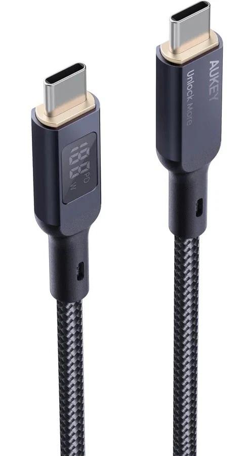 Cablu alimentare si date Aukey, USB Type-C (T) la USB Type-C (T), 1.8m, 480 Mbps, 100W, braided, negru, "LLTSN1041219" -689323785353
