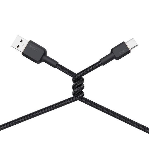 Cablu alimentare si date Aukey, USB Type-A (T) la USB Type-C (T), 1.8m, 480 Mbps, 60W, nylon, negru, "LLTSN1041439" -689323785889