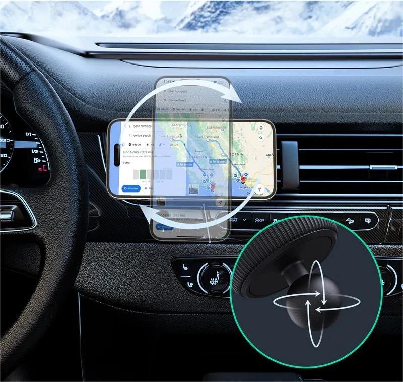 Alimentator Smartphone auto Aukey, HD-MC13, 15W, fast charge, suport prindere ventilatie, magnetic, alimentare prin UCB-C, 1 x USB-C, negru, "LLTSN1048332" - 689323787043