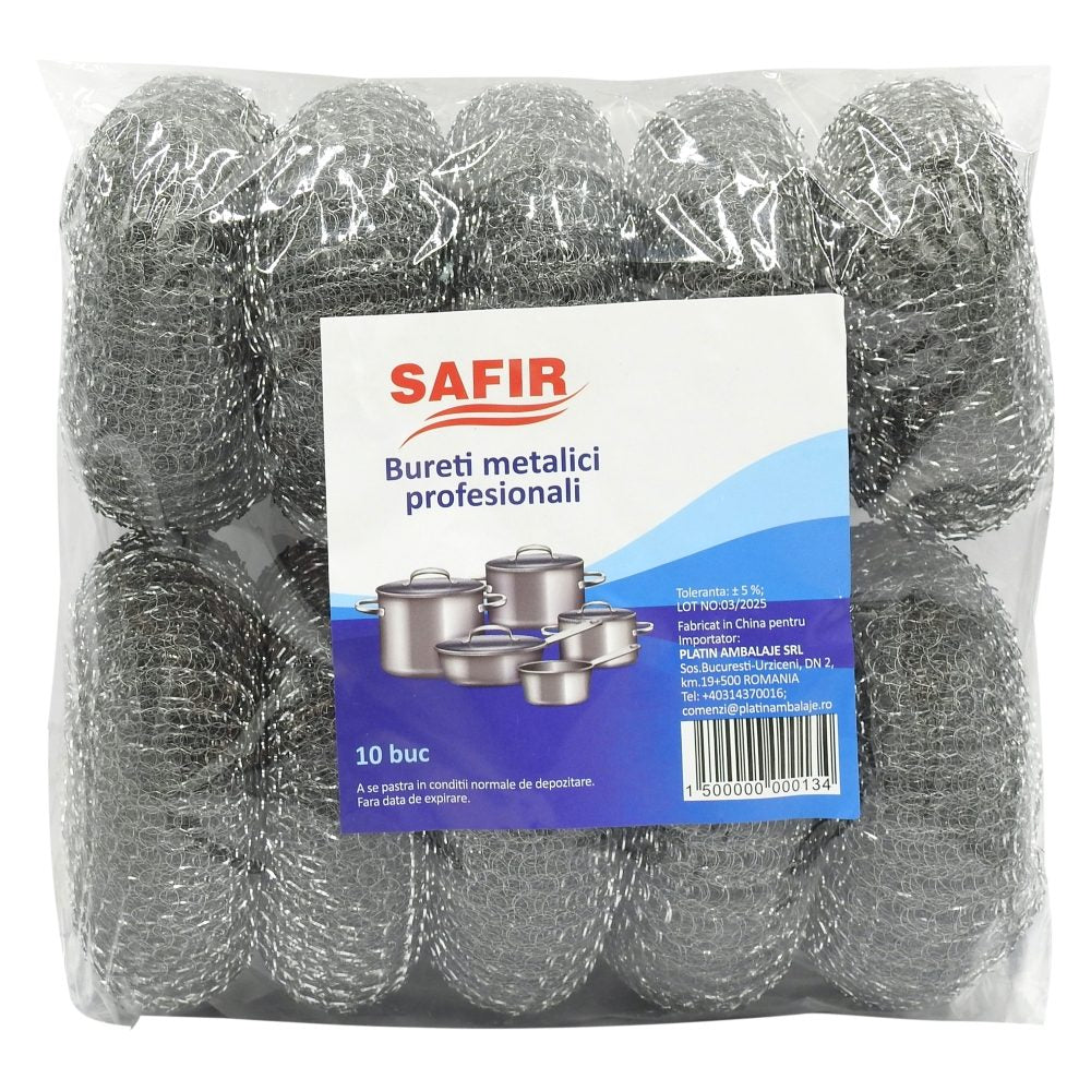 Burete de Sarma pentru Vase, SAFIR, Set, 40 g, Set 10 Bucati