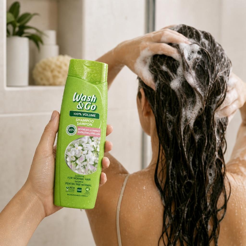 Sampon, Wash si Go, 180 ml, 100% Volume cu Iasomie