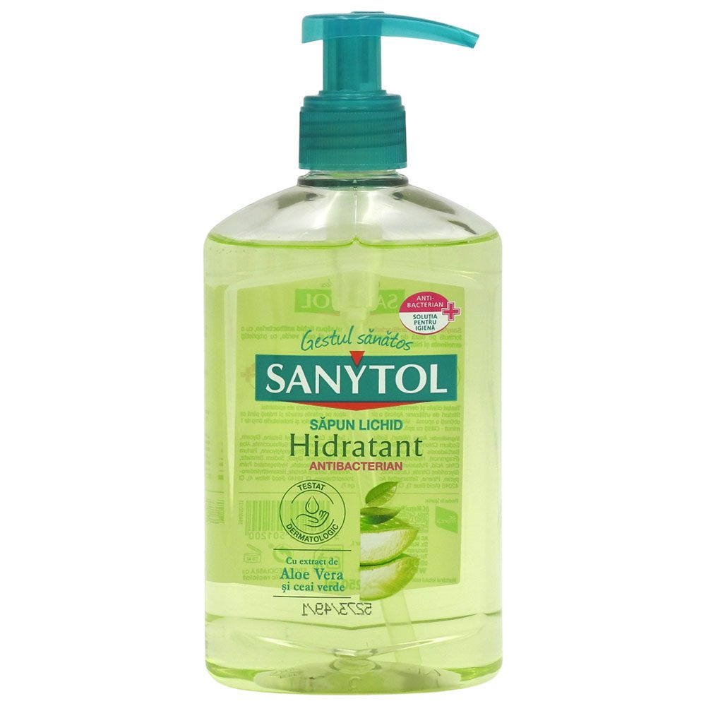 Sapun Lichid, Sanytol, Antibacterian 250 ml Aloe Vera si Ceai Verde