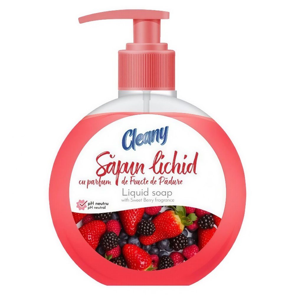 Sapun Lichid, Senzate/Cleany, 500 ml, cu Pompa, Aroma Fructe de Padure