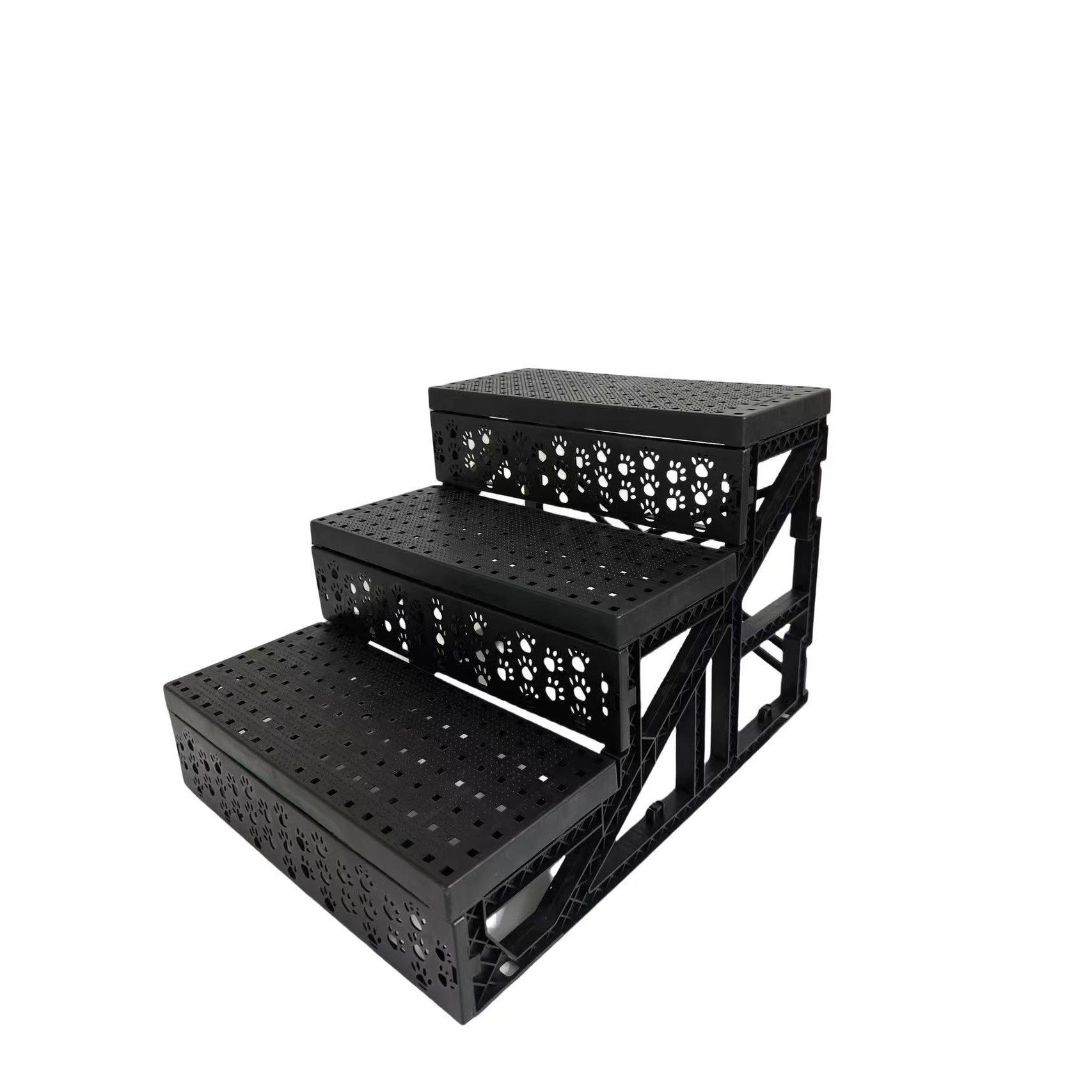 Scara pentru Animale de Companie, Flippy, Universal, Detasabil, 3 Trepte, 45x35x30 cm, Gri