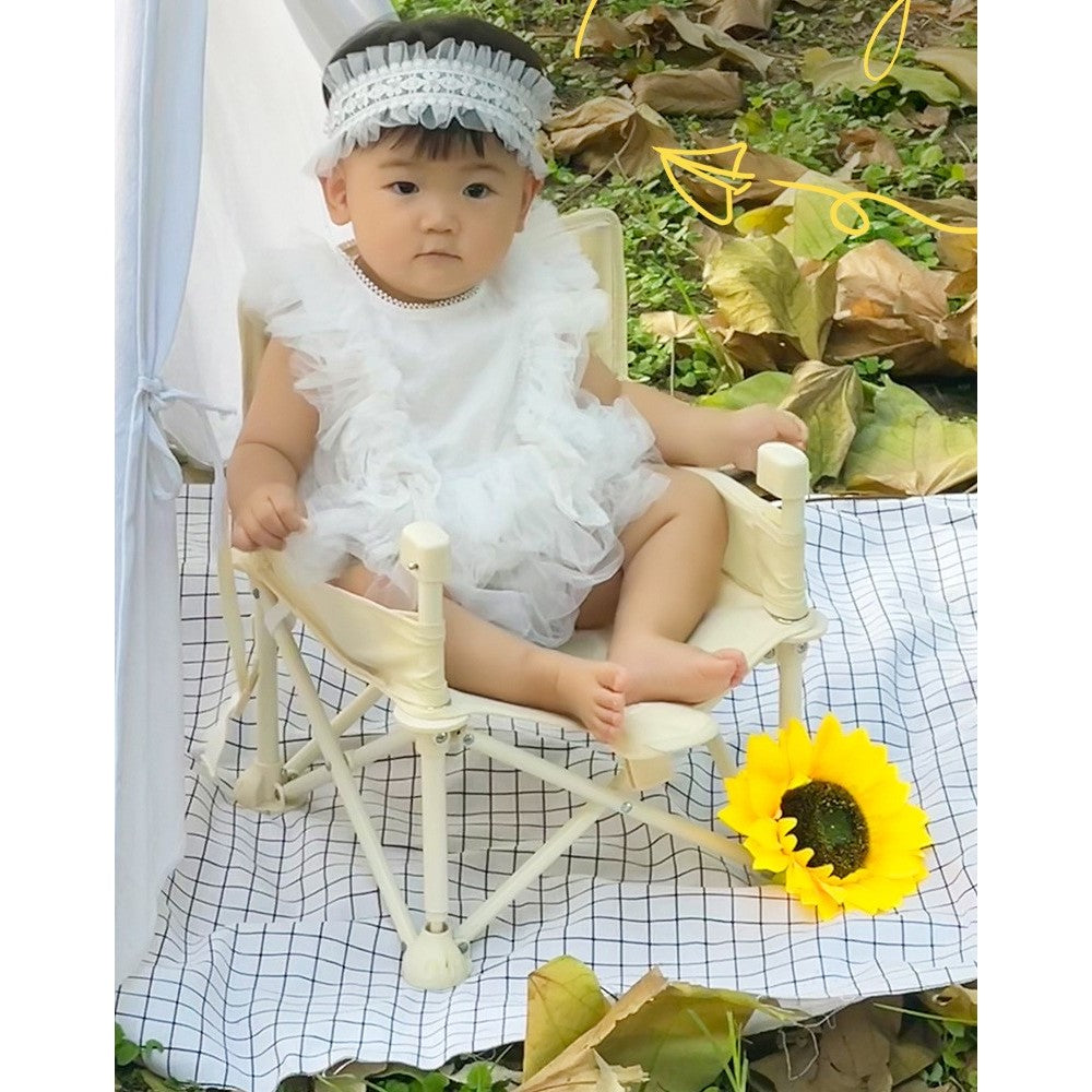 Scaun de Masa pentru Bebelusi si Copii, Tavita si Husa Detasabile, Multifuncțional, Stabil, Centura de Siguranta, Cos de Depozitare, Bej, cu Umbrela Roz, de la 6 Luni
