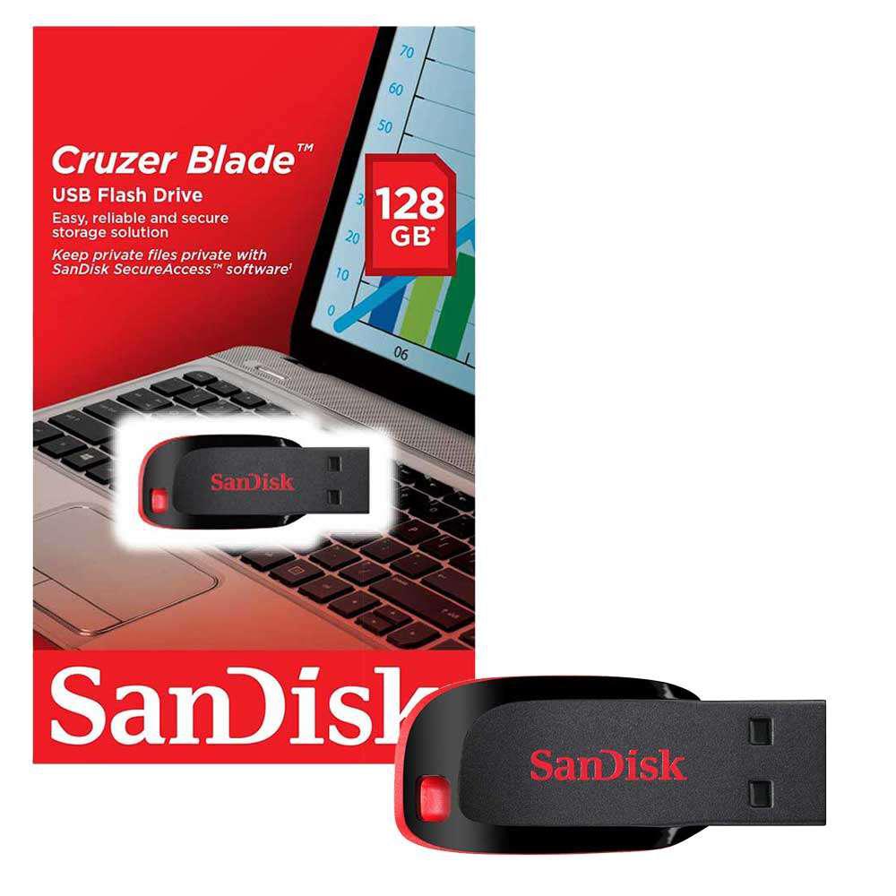 MEMORIE USB 2.0 Sandisk 128 GB, clasica, carcasa plastic, negru, 