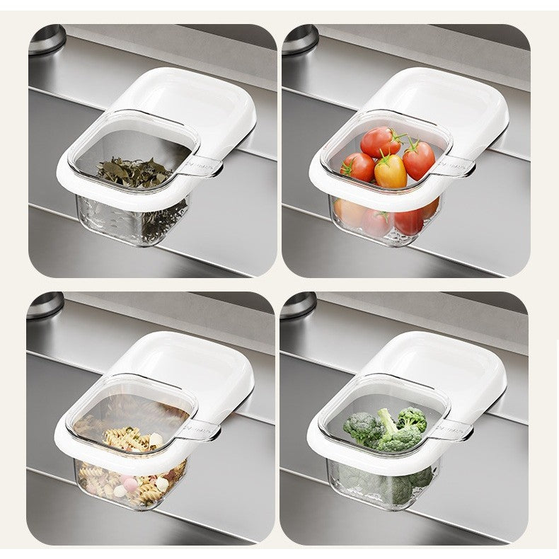 Cos de Scurgere pentru Chiuveta, din ABS, cu Maner si Ventuza, Multifunctional, 22 x 13 x 8.5 cm, Alb