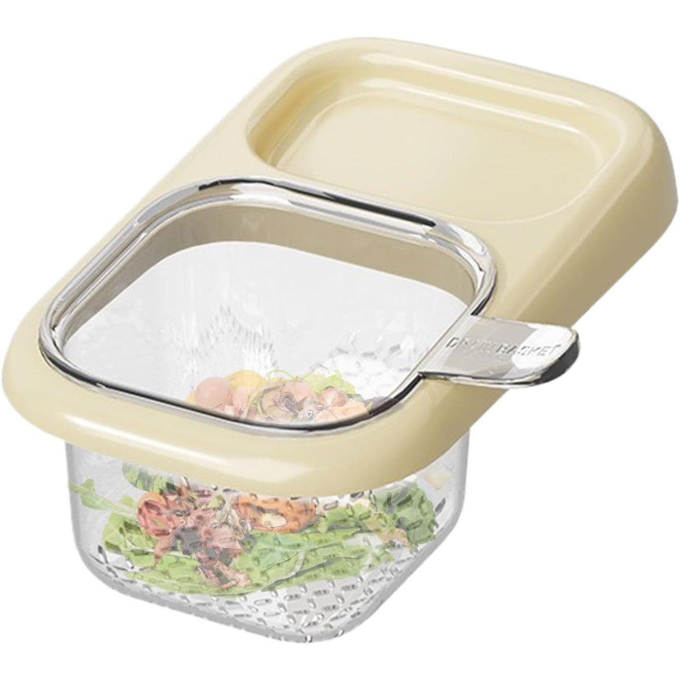 Cos de Scurgere pentru Chiuveta, din ABS, cu Maner si Ventuza, Multifunctional, 22 x 13 x 8.5 cm, Crem
