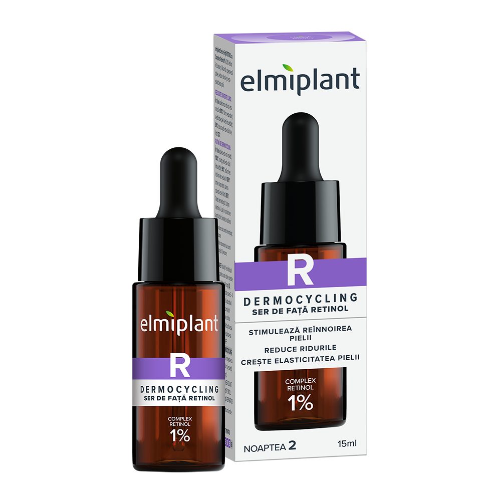 Ser Pentru Fata cu Retinol, Elmiplant, Dermocycling cu Complex Retinol 1%, 15 ml
