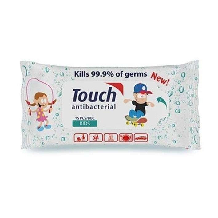 Servetele umede antibacteriene Touch Kids, 15 buc./pachet