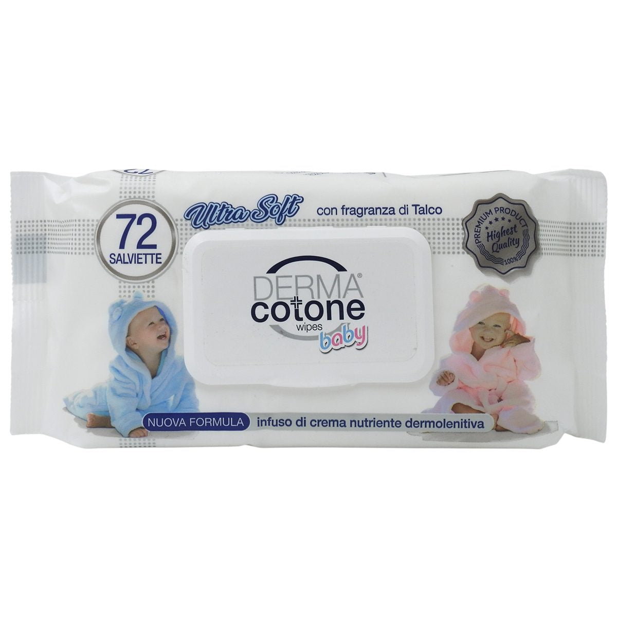 Servetele Umede, Derma Cotone, Bebelusi cu Capac 72 buc